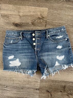 Lucky Brand Distressed Denim Cutoff Shorts - Blue Wash